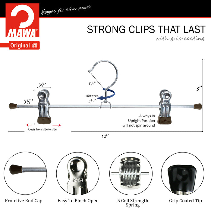 12" Pant Hanger, K-30D, Black