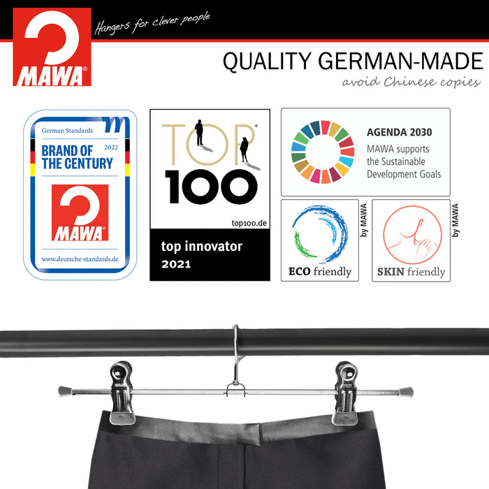 12" Pant Hanger, K-30D, Silver