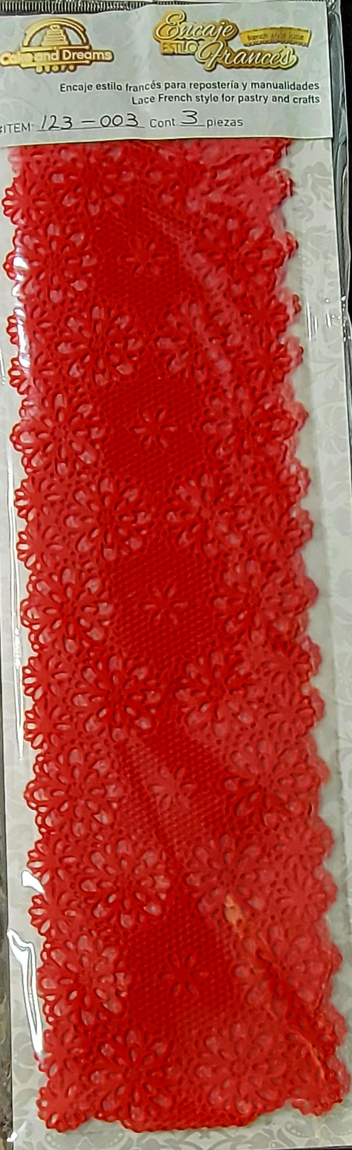 123-003 Encaje Frances Rojo