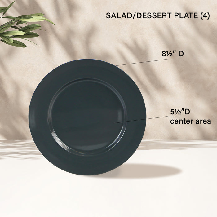 12pc Melamine Dinner Set, Charcoal