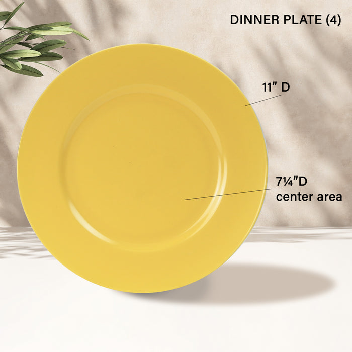 12pc Melamine Dinner Set, Lemon