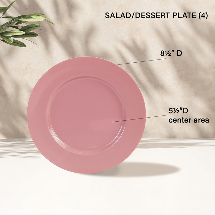12pc Melamine Dinner Set, Pink
