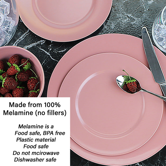 12pc Melamine Dinner Set, Pink