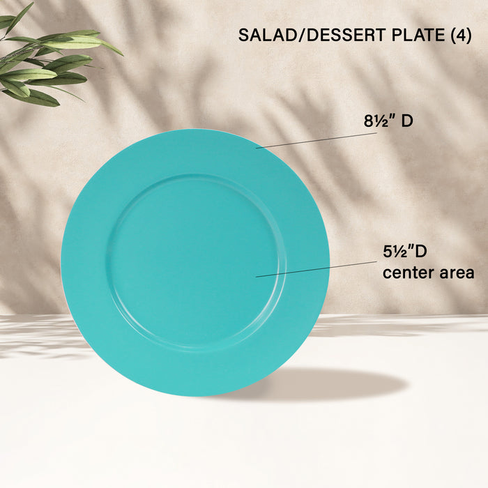 12pc Melamine Dinner Set, Turquoise