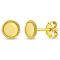 14k Gold Braided Edge Engravable Women's Earrings