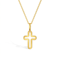 14k Gold Curved Cross Outline Kids / Children's / Girls Pendant
