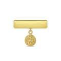 14k Gold Engravable Angel Charm Baby / Toddler / Kids Safety Pin Brooch