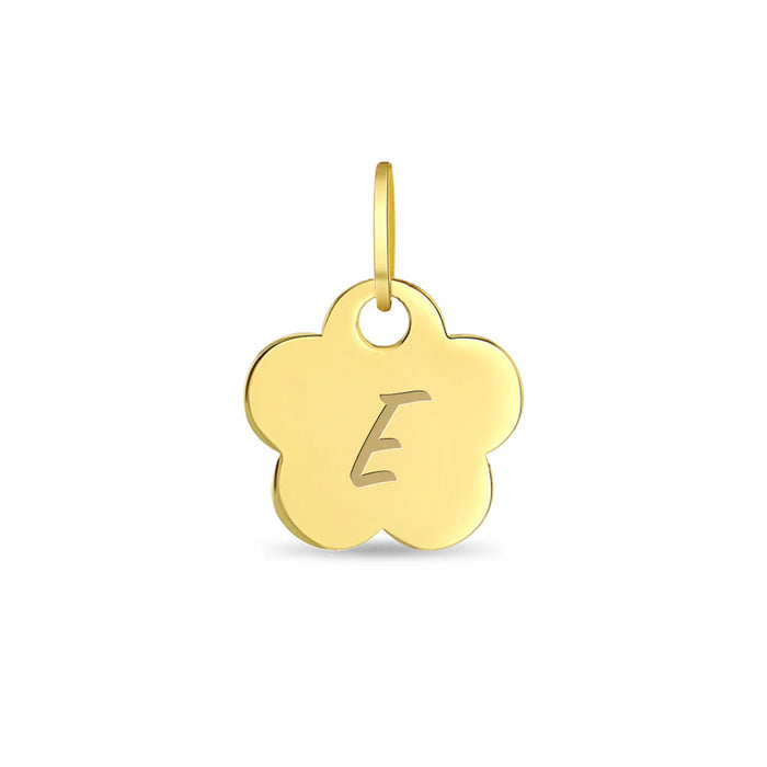 14k Gold Engravable Flower Kids / Children's / Girls for Charm Bracelet