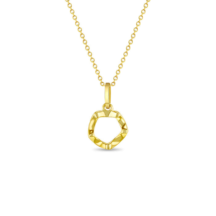14k Gold Hammered Women's Pendant