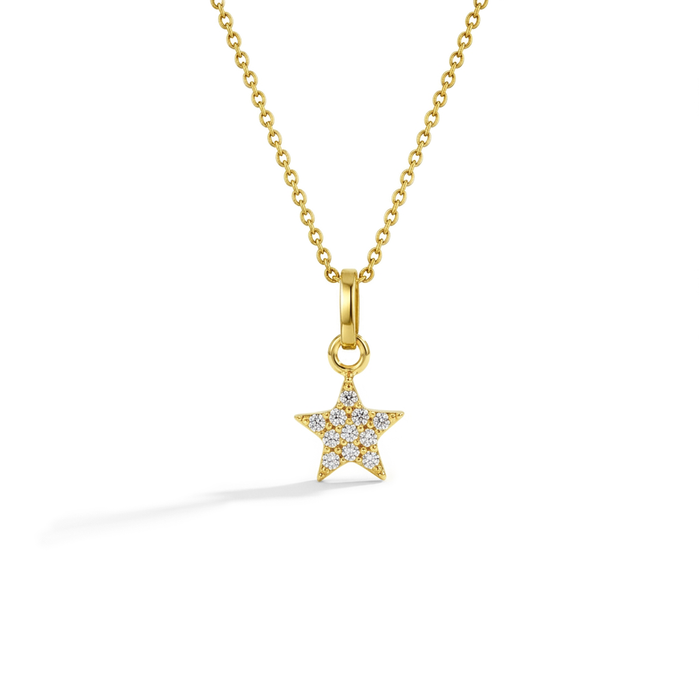 14k Gold Pave Star Women's Pendant