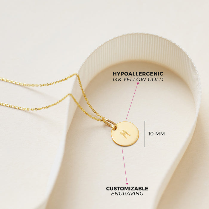 14k Gold Petite Classic Circle Toddler / Kids / Girls Pendant