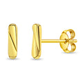 14k Gold Polished Bar Women's Earrings