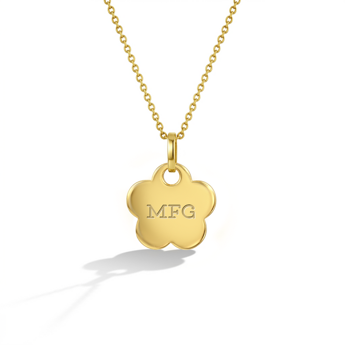 14k Gold Polished Flower Kids / Children's / Girls Pendant