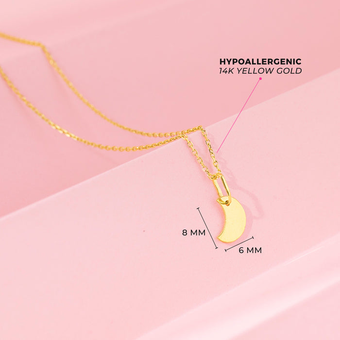14k Gold Polished Moon Kids / Children's / Girls Pendant