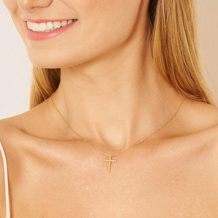 14k Gold Small Cross Women's Pendant