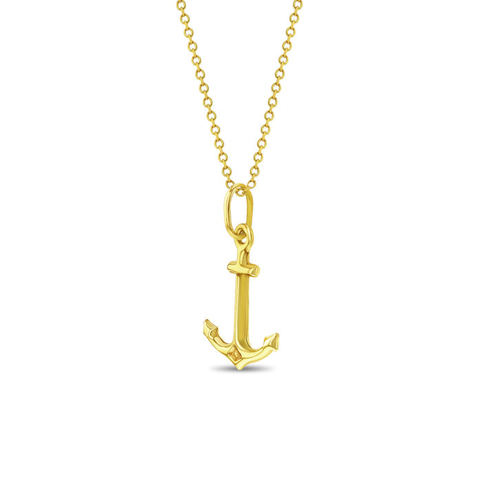 14k Gold Small Polished Nautical Anchor Kids / Children's / Girls Pendant