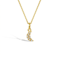 14k Gold Tiny CZ Encrusted Moon Teen Pendant
