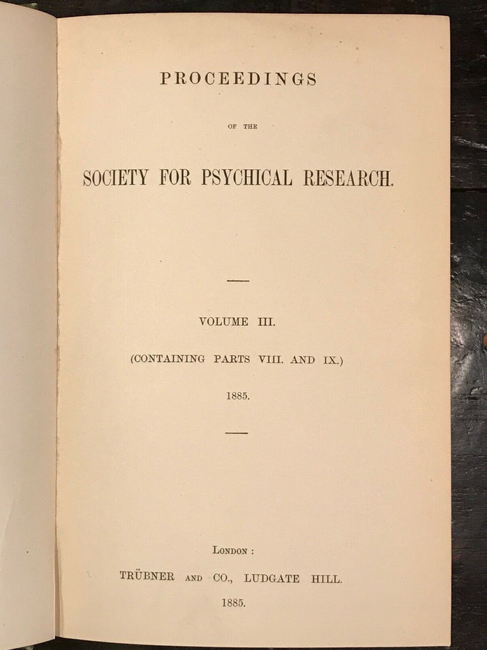 1885 - SOCIETY FOR PSYCHICAL RESEARCH - BLAVATSKY FRAUD THEOSOPHY PARAPSYCHOLOGY