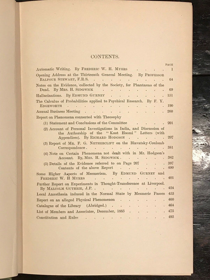 1885 - SOCIETY FOR PSYCHICAL RESEARCH - BLAVATSKY FRAUD THEOSOPHY PARAPSYCHOLOGY