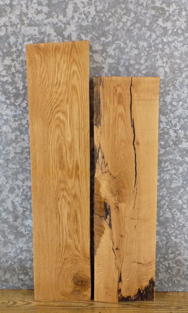 2- Kiln Dried Rustic White Oak Craft/Lumber Pack/Wood Shelf Slabs 11413-11414