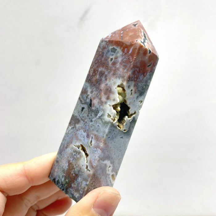 25 Pieces Ocean Jasper Four - Sided Points - Wholesale Crystals
