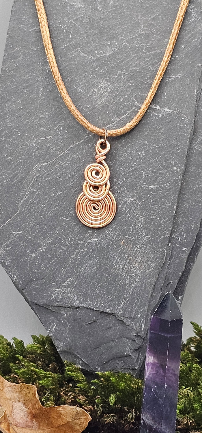 3 Copper spiral pendant