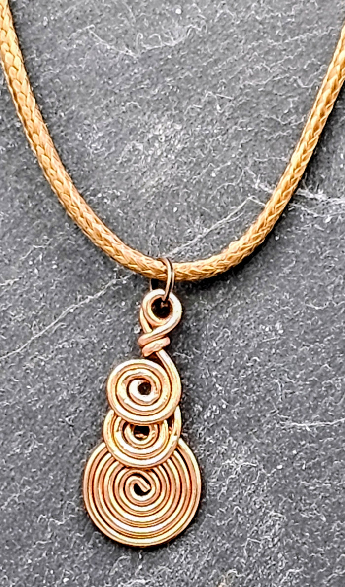 3 Copper spiral pendant