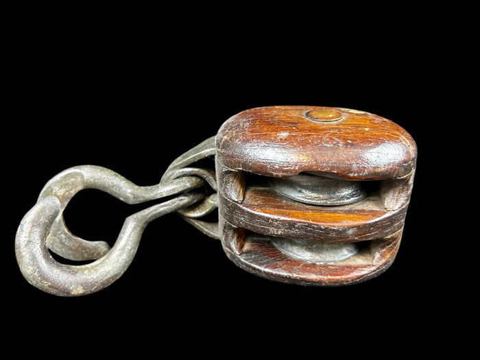 4" Double Sheave Block - Annapolis Maritime Antiques