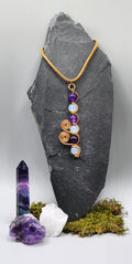 6 bead Amethyst and Opalite pendant