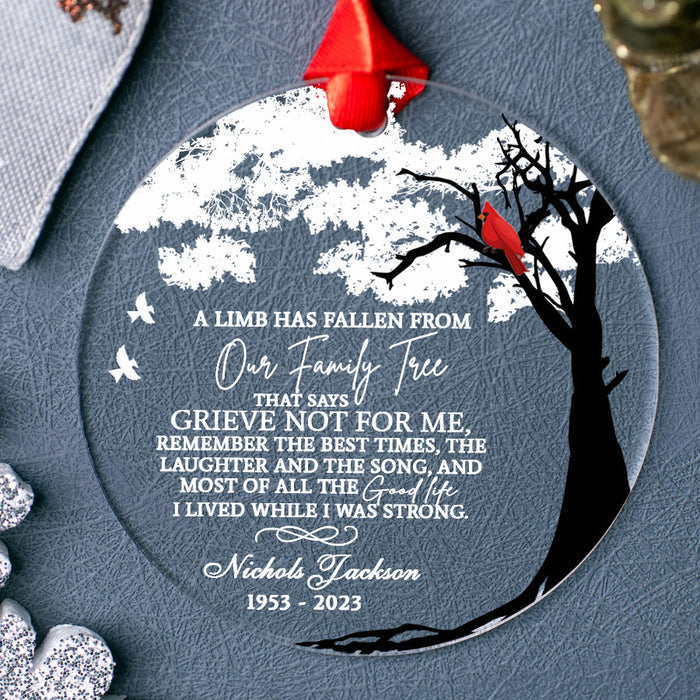 A Limb Has Fallen From the Family Tree Ornament | Red Cardinal Ornaments