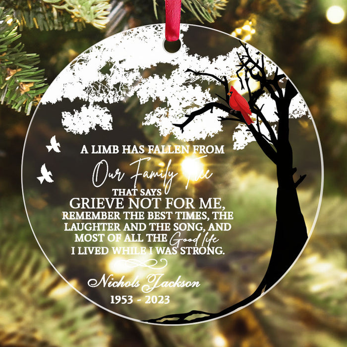 A Limb Has Fallen From the Family Tree Ornament | Red Cardinal Ornaments