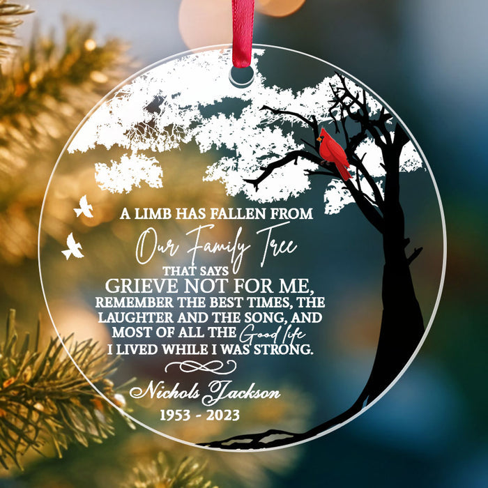 A Limb Has Fallen From the Family Tree Ornament | Red Cardinal Ornaments