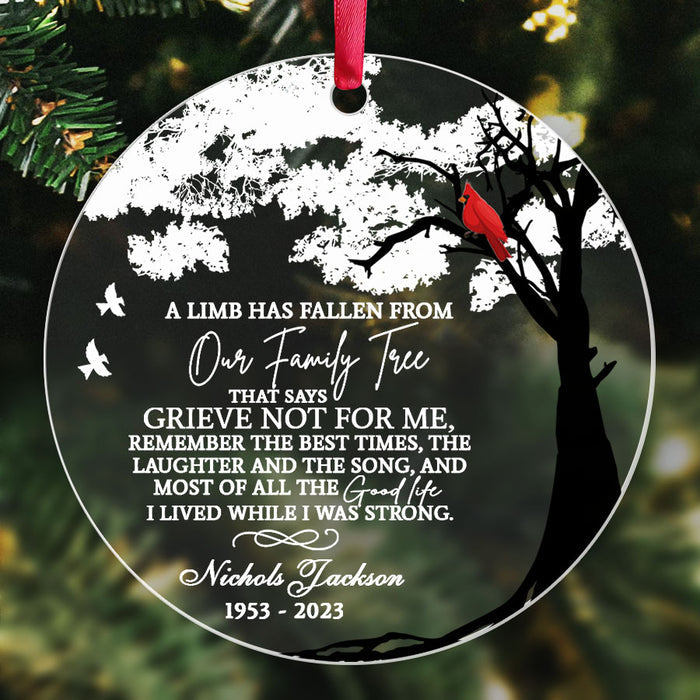 A Limb Has Fallen From the Family Tree Ornament | Red Cardinal Ornaments