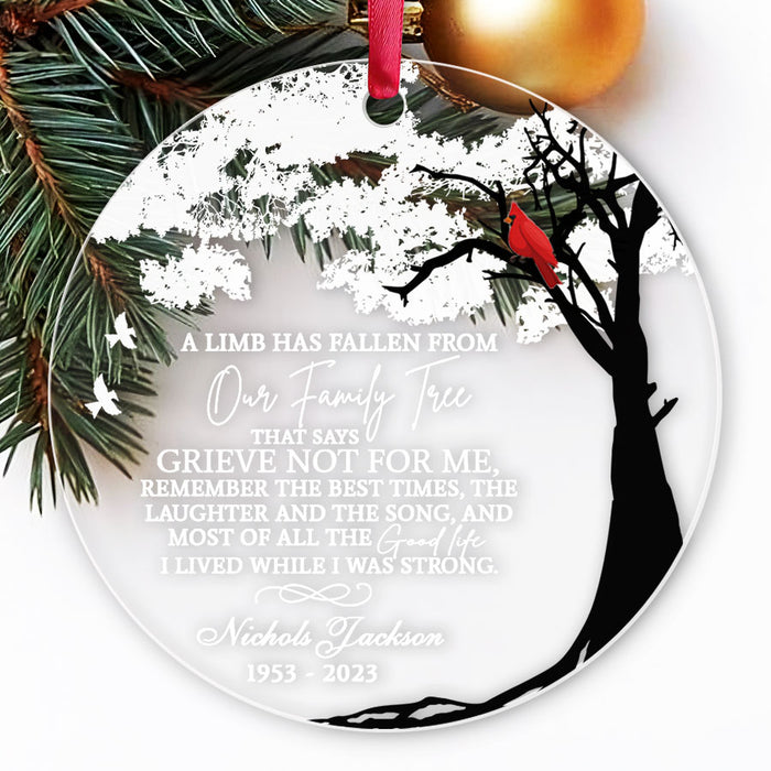A Limb Has Fallen From the Family Tree Ornament | Red Cardinal Ornaments