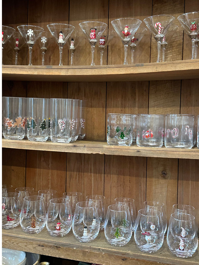 Acrylic Drinking Glass with Embedded Holiday Icons