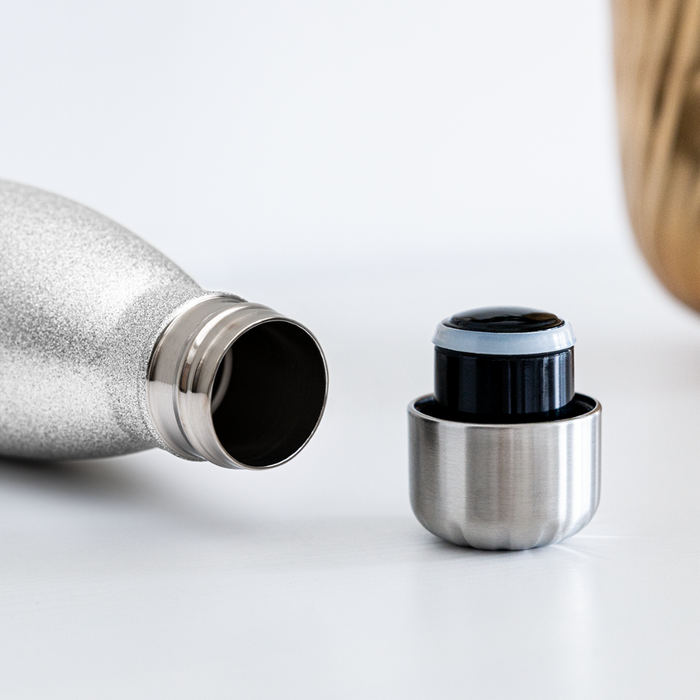 Adult-ish Insulated Stainless Steel Water Bottle - silver glitter