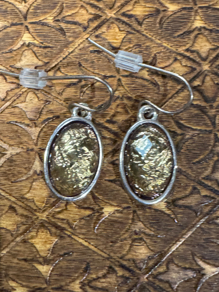Amber Crystal Bezel Drop Earrings