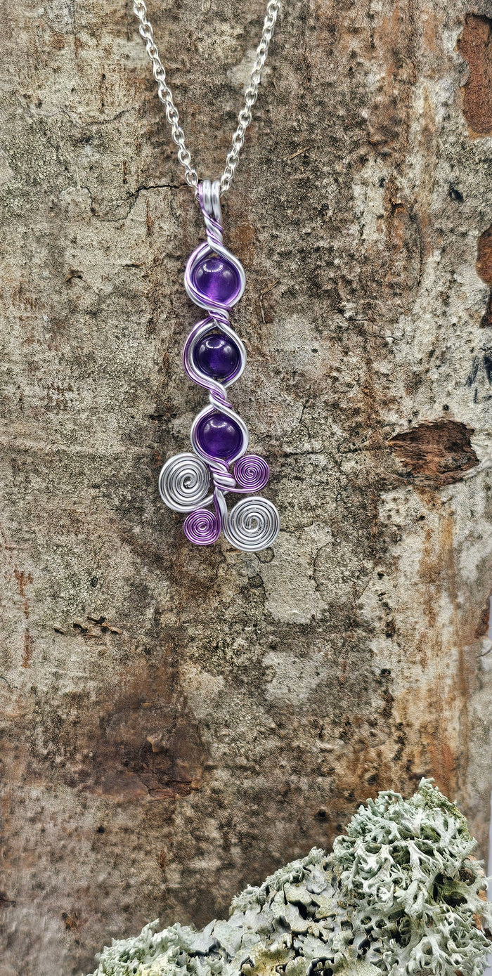 Amethyst Lilac Spiral pendant