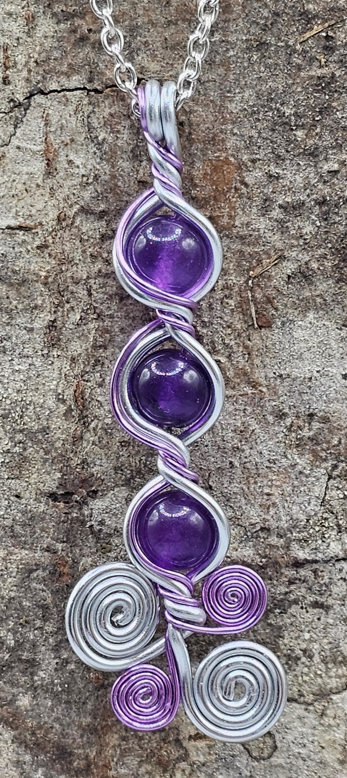 Amethyst Lilac Spiral pendant