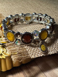 Autumn Glow Silver-Tone Stretch Bracelet