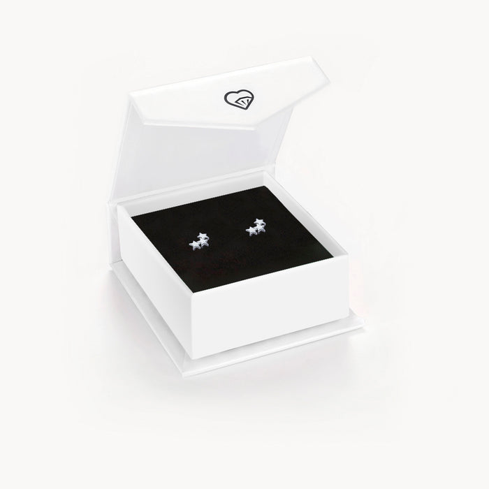Banded Stars Women's Earrings - Sterling Silver