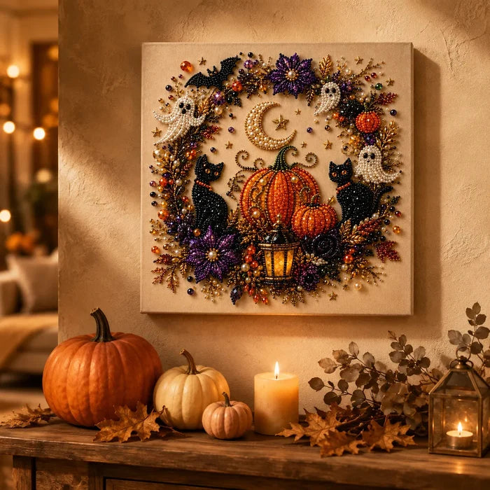 Beadory – Halloween Pearl-like Bead Craft Kit, Cozy Wall Art DIY