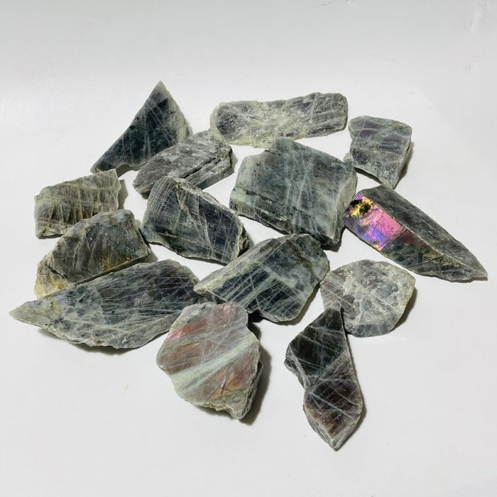 Beautiful Purple Labradorite Slab Backside Rough Wholesale - Wholesale Crystals