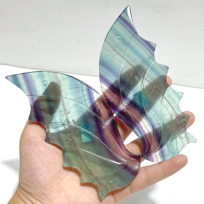 Beautiful Rainbow Fluorite Flying Dragon Wing With Stand - Wholesale Crystals
