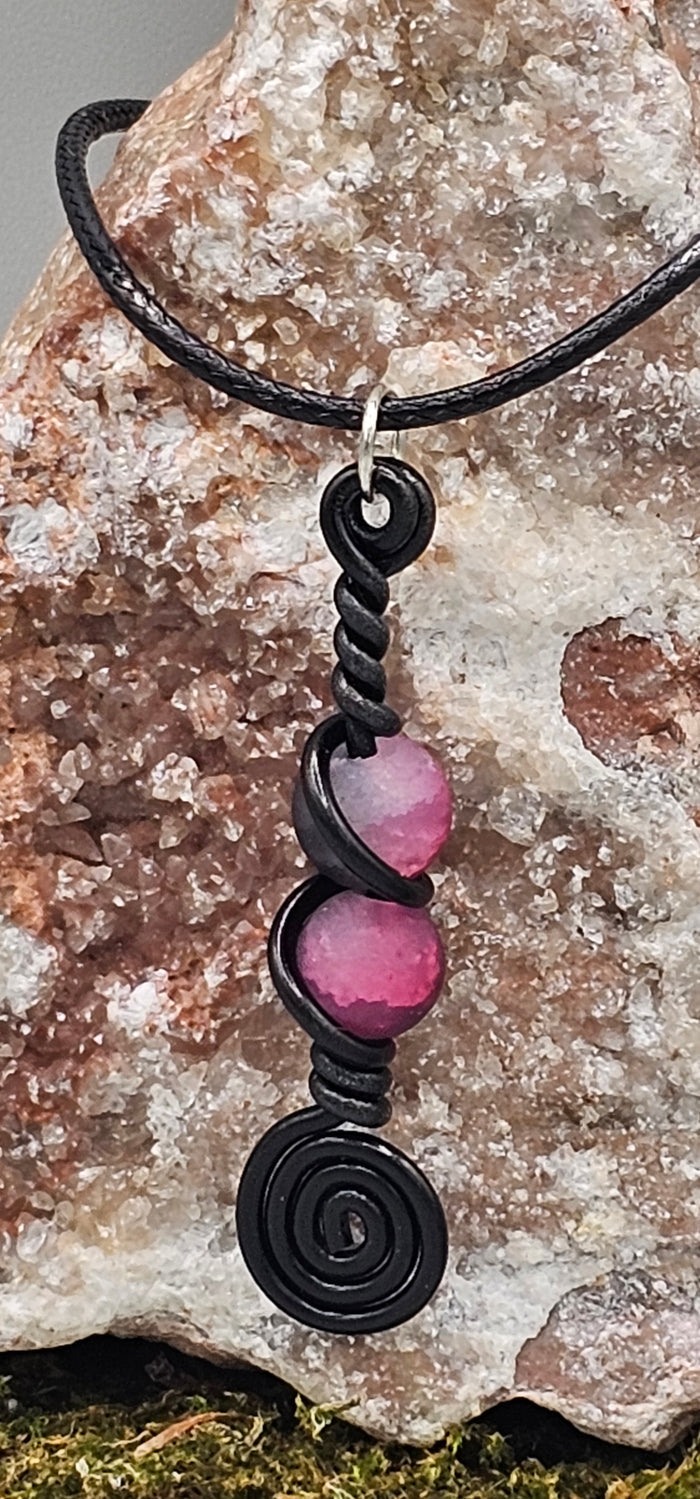 Black and purple crackle pendant