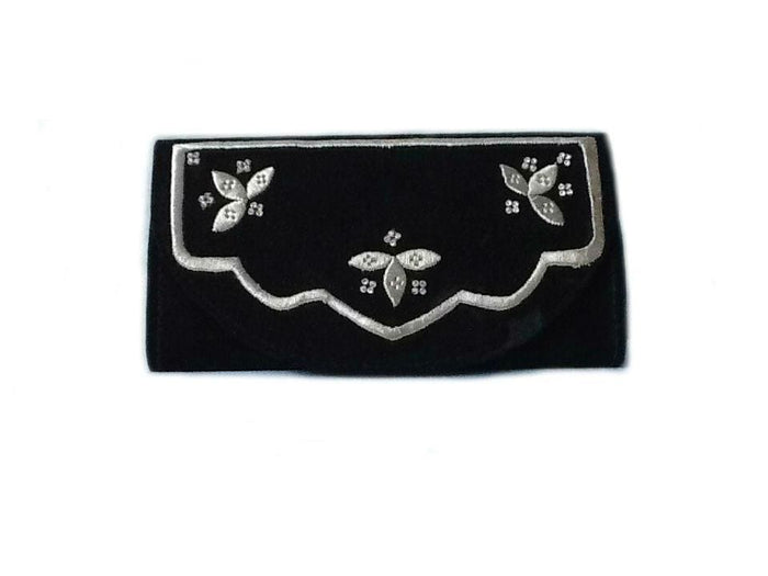 Black Embroidered Velvet Bag - No_Amp | Moroccan Corridor