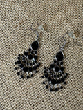 Black Stone Chandelier Earrings