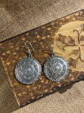 Bohemian Silver-Toned Filigree Medallion Dangle Earrings