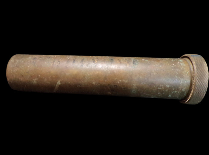 Brass Flashlight Battery or Bulb Container circa WWII