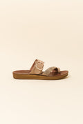 Bria Caramel Raffia Slide